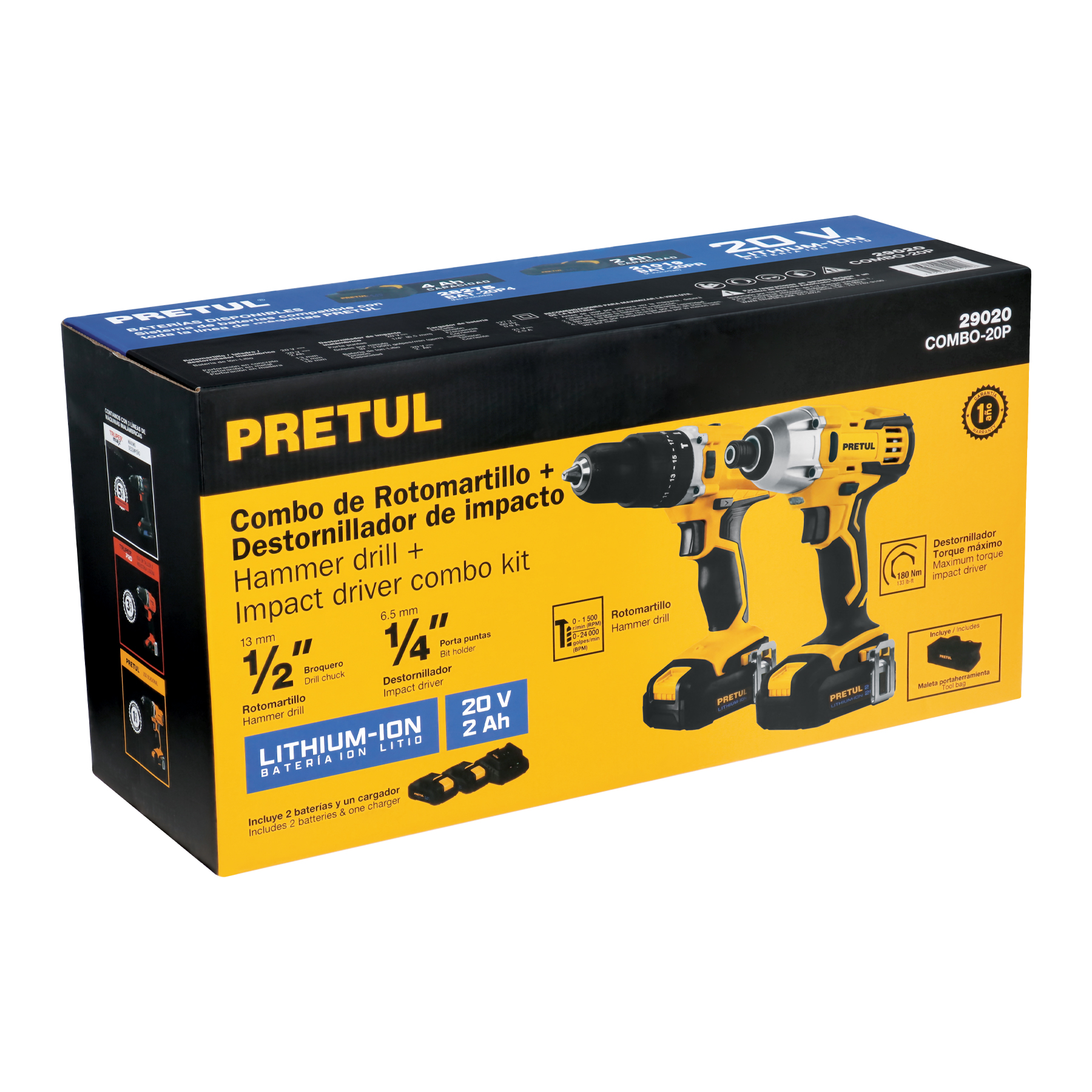 COMBO Taladro percutor y atornillador de impacto inalambirco 20v con accesorios - Image 6