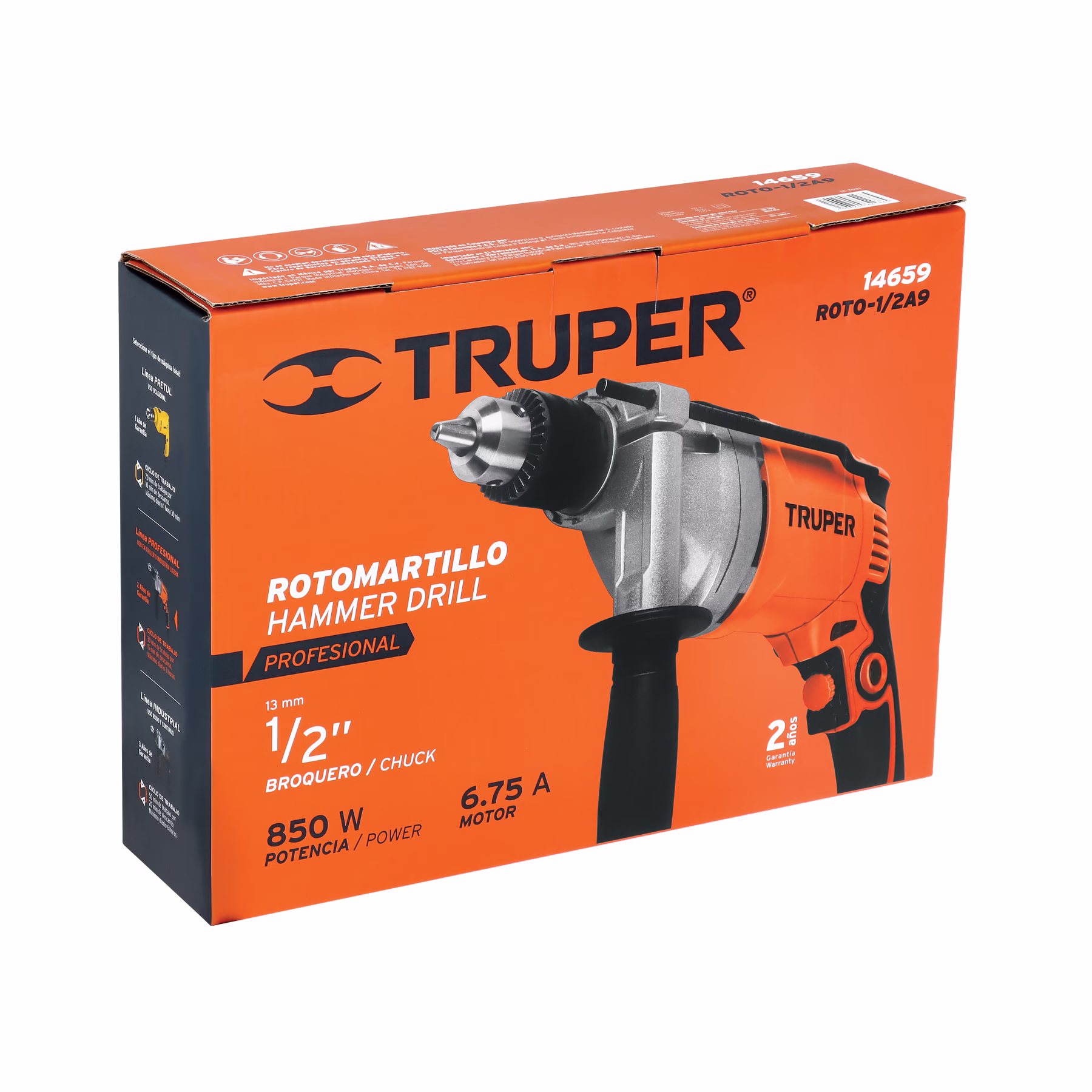 Taladro Rotomartillo 1/2", 850W, TRUPER PRO - Image 3